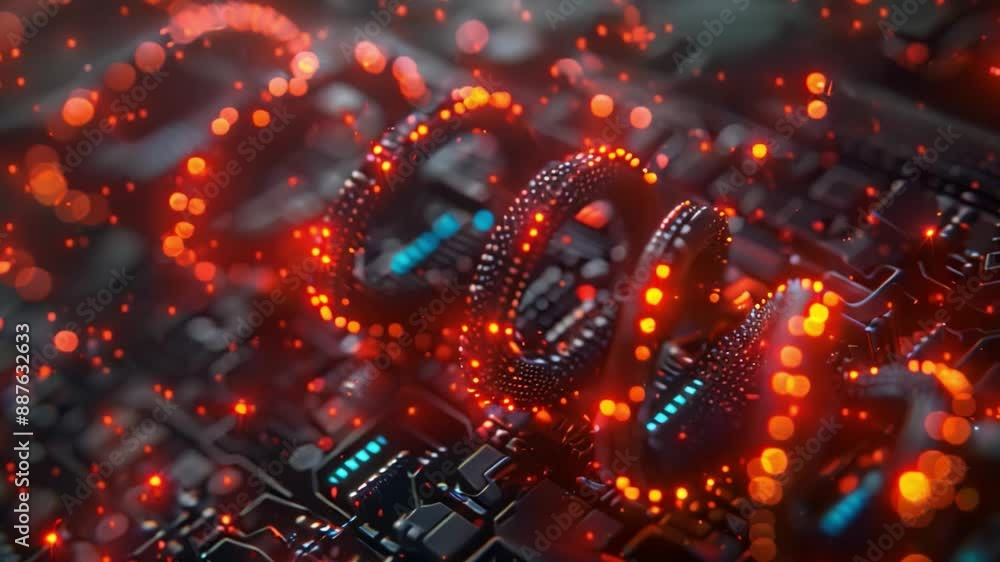 Poster a close-up of a futuristic lab-on-a-chip device with glowing circuitry.