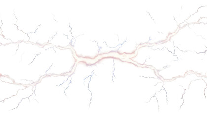 Electric lightning bolt isolate on transparent background, cutout, png