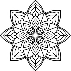 Mandala line art element pattern graphic design for coloring, greeting card, sticker, tattoo, yoga design, wallpaper