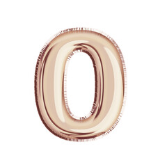 Soft rose Gold balloon number 0