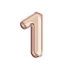 Soft rose Gold balloon number 1