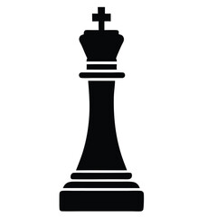 Fototapeta premium king chess piece, vector black color silhouette