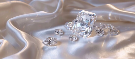 Diamonds on a White Satin Fabric