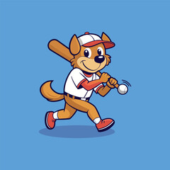 Baseball mascot character logo design vector illustration