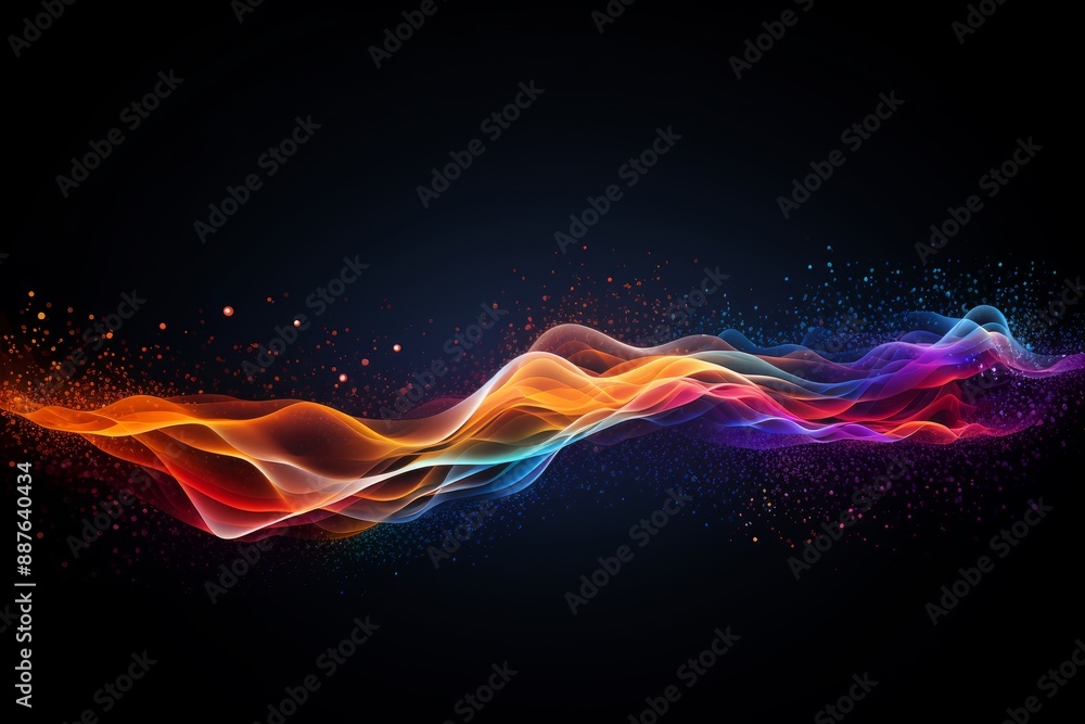 Poster digital graphic abstract background for technological processes, neural networks, digital data stora