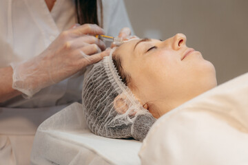 Realistic injections in face of adult women