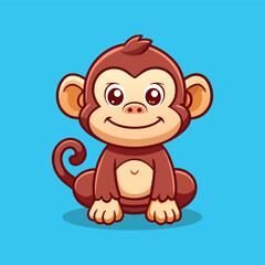 Monkey mascot character logo design vector illustration