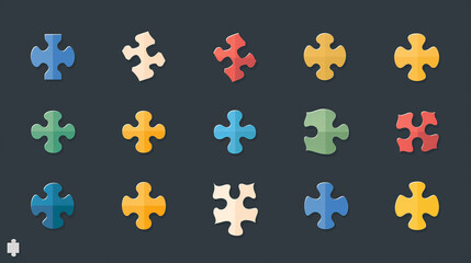 Naklejka premium a 3D-style puzzle vector icon illustrating jigsaw pieces connecting together, follow these guidelines