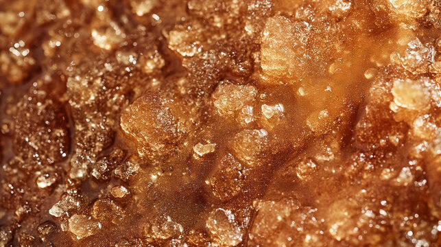 liquid brown sugar that is solidified into crystals resembling crystals. generated by AI