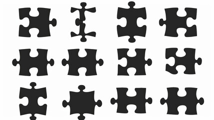 Naklejka premium a 3D-style puzzle vector icon illustrating jigsaw pieces connecting together, follow these guidelines