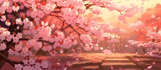 Pink Blossom Paradise: A Path Through Cherry Blossoms