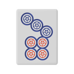 正面から見た麻雀牌(チーピン)