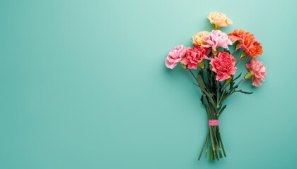 Fototapeta premium Blooming Beauty - Colorful Carnation Bouquet Gifted with Elegance