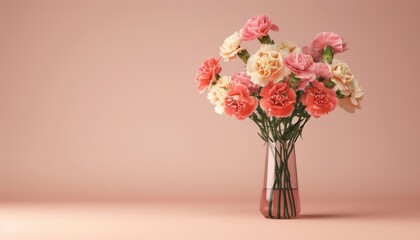 Fototapeta premium Exquisite Diverse Carnation Bouquet Perfect for Gifting on Clean Background