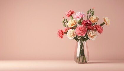 Naklejka premium Exquisite Diverse Carnation Bouquet Perfect for Gifting on Clean Background