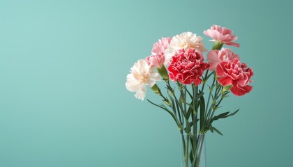 Fototapeta premium Vibrant Carnation Bouquet: Detailed Diversity of Blooms for Special Gift Giving