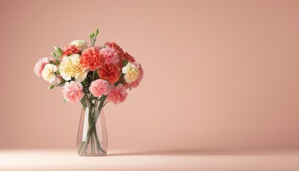 Naklejka premium Exquisite Diverse Carnation Bouquet for Special Occasions on Clean Background