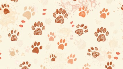 Doodle dog foot print 1 Generative Ai