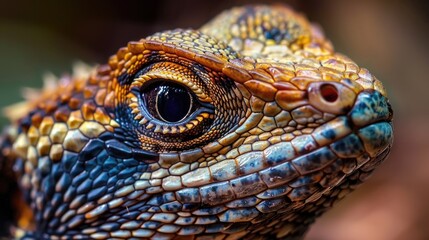 Obraz premium Close up of a small lizard s face
