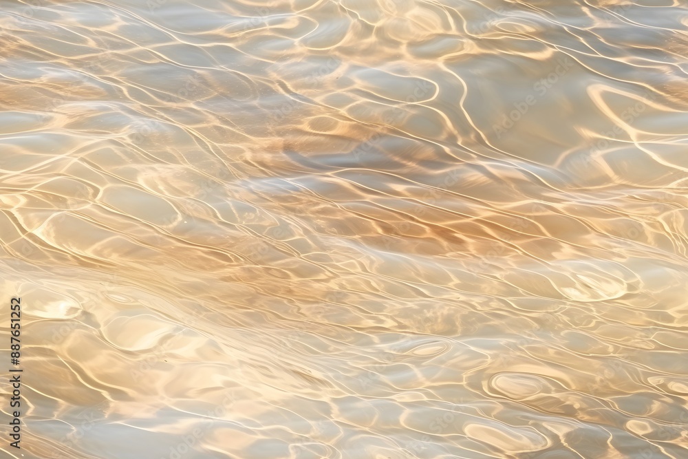 Poster seamless pattern of beautiful wavy ocean surface texture in sunny day. waves with foam rolling on th