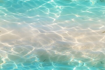 Seamless pattern of beautiful wavy ocean surface texture in sunny day. Waves with foam rolling on the shoreline. Seascape. Summer vacation and travel concept. Background for design banner, poster