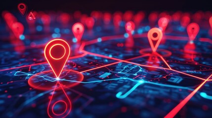 Digital Map with Location Pin