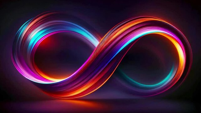 glowing infinity loop, seamless looping