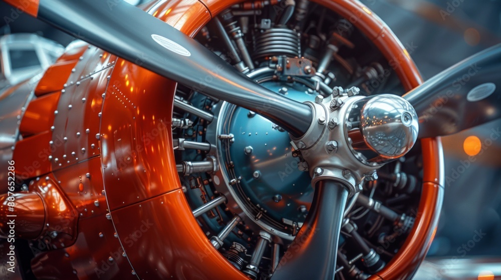 Wall mural Classic prop engine airplane, at airshow.