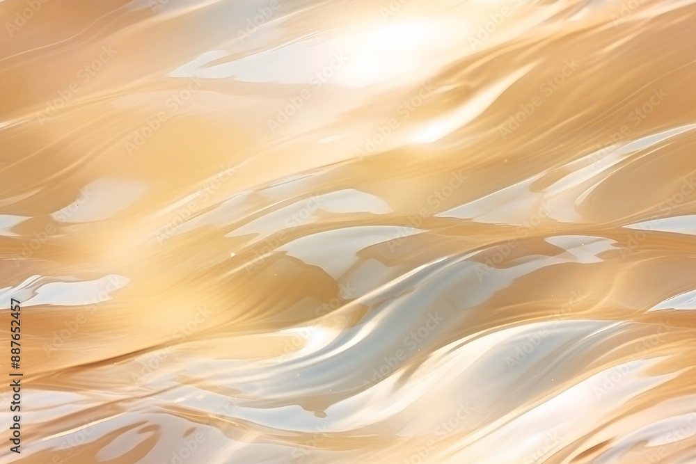 Poster seamless pattern of beautiful wavy ocean surface texture in sunny day. waves with foam rolling on th