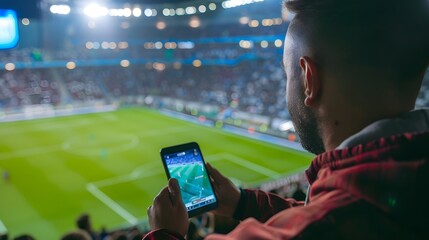 Online bet and analytics and statistics for soccer game, online sport betting concept.