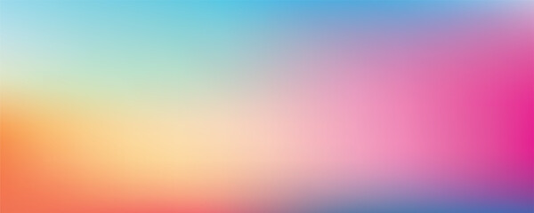 Smooth and blurry colorful gradient mesh background. Modern bright rainbow colors. Easy editable soft colored vector banner template. Premium quality