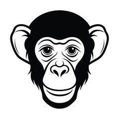 Chimpanzee vector, Silhouette, illustration
