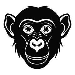 Chimpanzee vector, Silhouette, illustration

