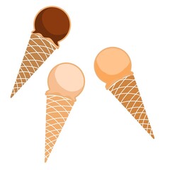  Ice cream cone icon, logo. Summer food illustration Colorful seamless pattern