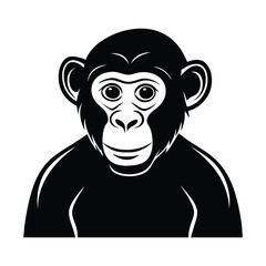 Chimpanzee vector, Silhouette, illustration
