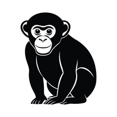 Chimpanzee vector, Silhouette, illustration
