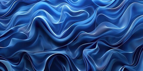 Fototapeta premium blue wavy silk textile texture