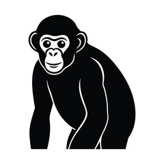Chimpanzee vector, Silhouette, illustration
