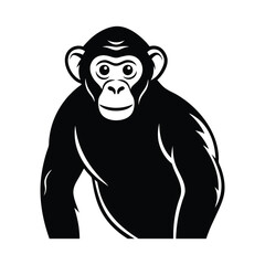 Chimpanzee vector, Silhouette, illustration
