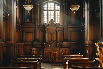 A historical depiction of an ancient court, showcasing traditional legal practices