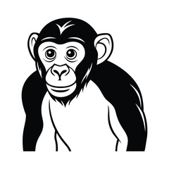 Chimpanzee vector, Silhouette, illustration
