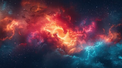 Fototapeta premium Sixteenth Beamed Music Note Symbol, Abstract Night Sky Background, Vibrant And Dynamic, High Quality Background