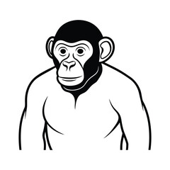 Chimpanzee vector, Silhouette, illustration
