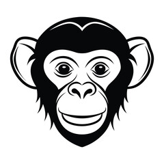Chimpanzee vector, Silhouette, illustration
