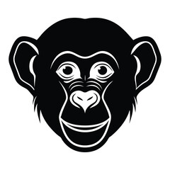 Chimpanzee vector, Silhouette, illustration
