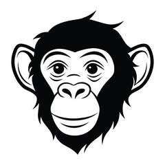Chimpanzee vector, Silhouette, illustration
