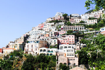 Obraz premium Landscape with Positano town at famous amalfi coast, Italy