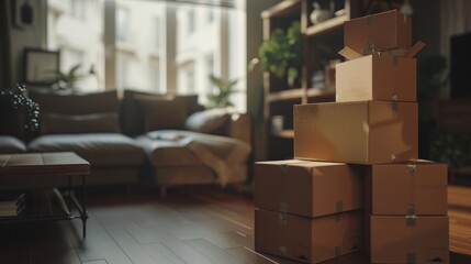 Moving Day Boxes In Living Room