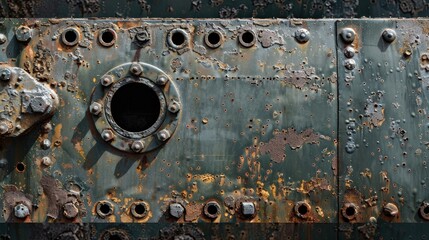 Russian military armor background with bullet holes and space for text high quality image