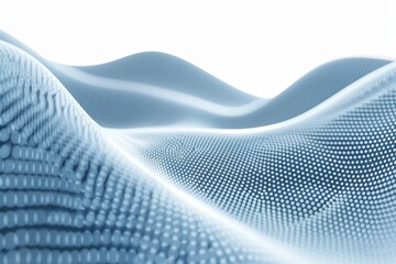 Fototapeta premium Abstract white wave pattern smooth and fluid digital illustration